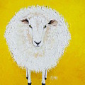 Sheep painting on yellow background